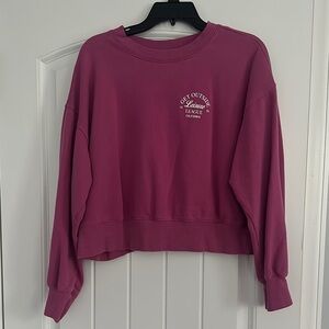 Get Outside Relaxed Crop Sweatshirt - Berry